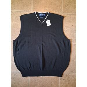 Polo Golf Ralph Lauren Sweater Vest Mens L Black V Neck Pima Cotton Vintage